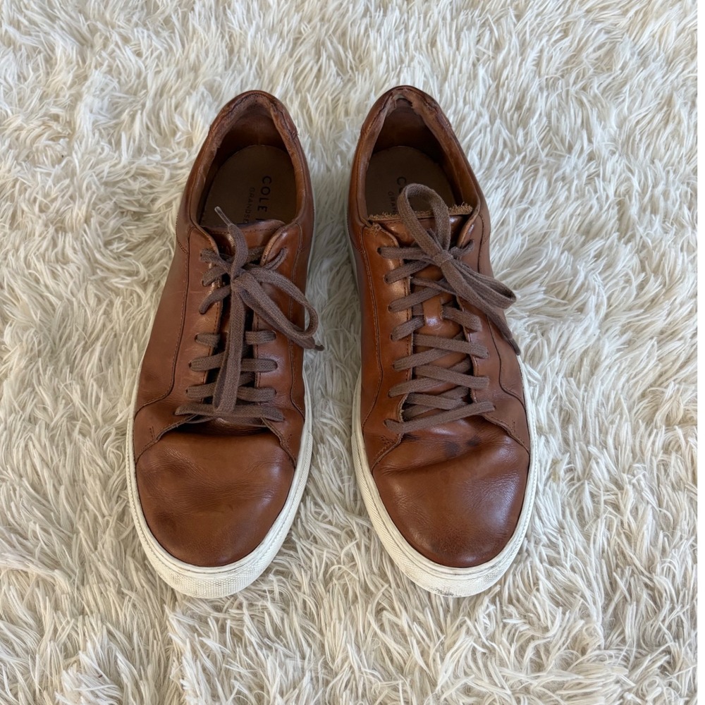 Cole Haan Grandseries Mens Leather Sneakers Brown Lace Up‎  Shoes Size 10.5M